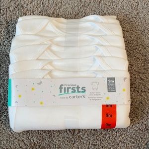 Carter’s 6 Pack Solid White Short Sleeve Bodysuits